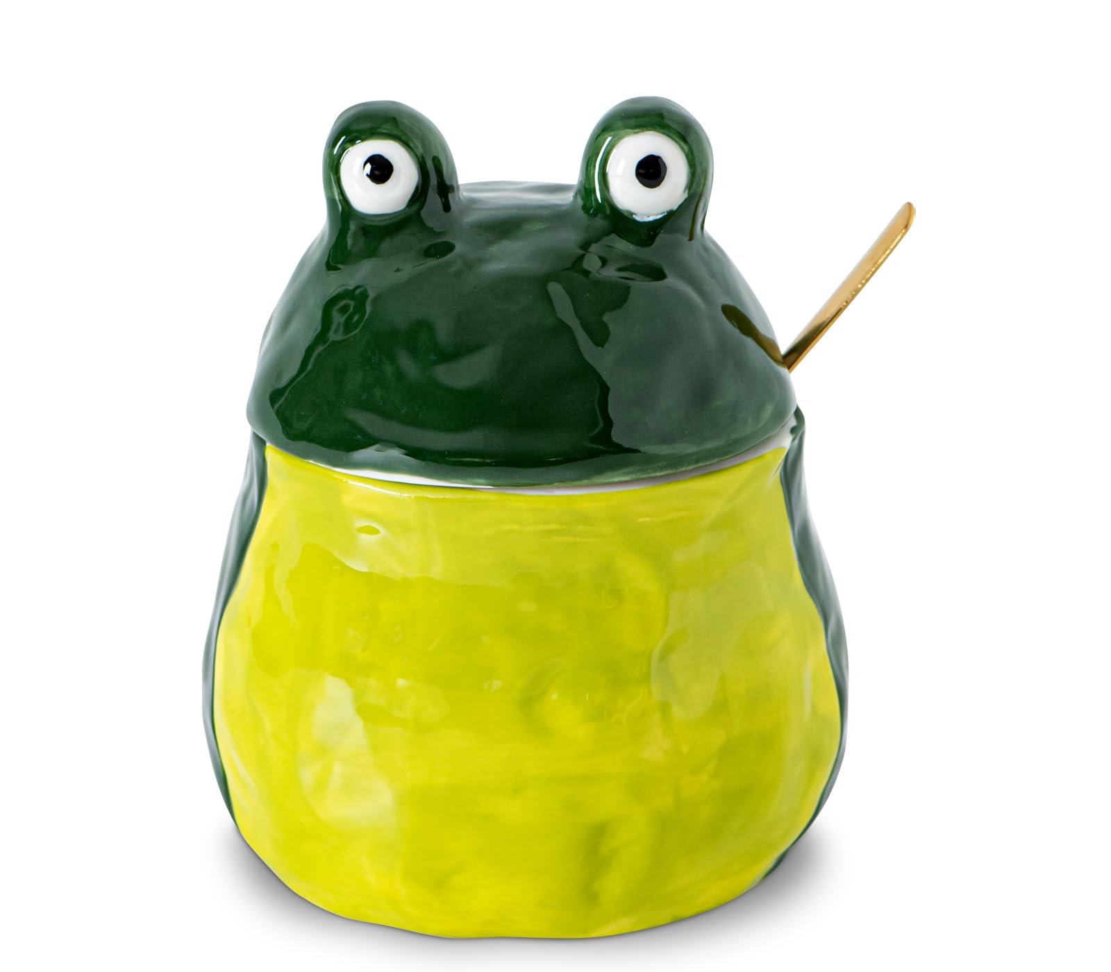 Ceramic Frog Sugar Bowl & Salt Cellar - Cute Kitchen Storage -1
