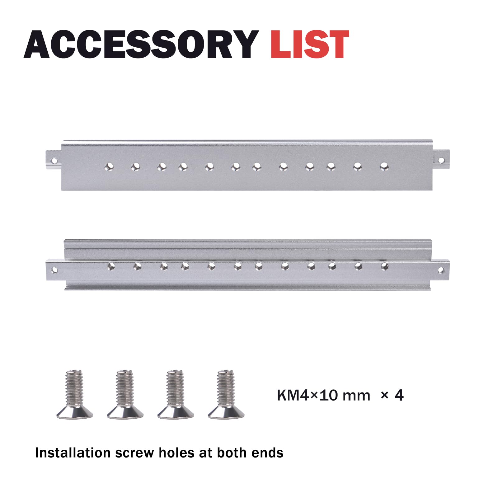2 Traverse In Alluminio Da 25,4 Cm Per Armadi Server DeskPi RackMate T0/T1/T2 – Fori Preforati #10-32, Montaggio Viti Incluse - 2