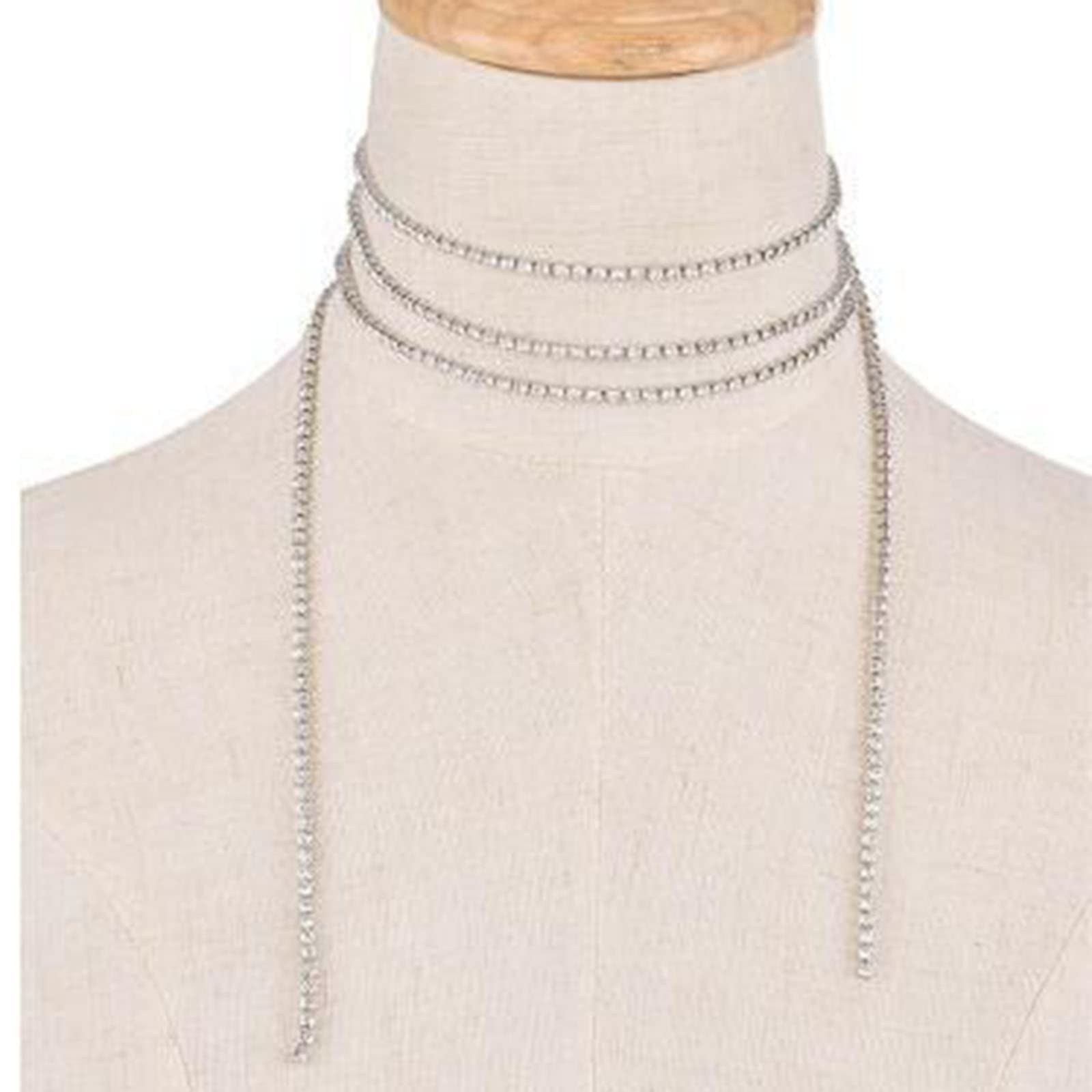 XL Collana Sexy Collana Catena Infinita Rimorchio Lariat Collana Strass Metallo