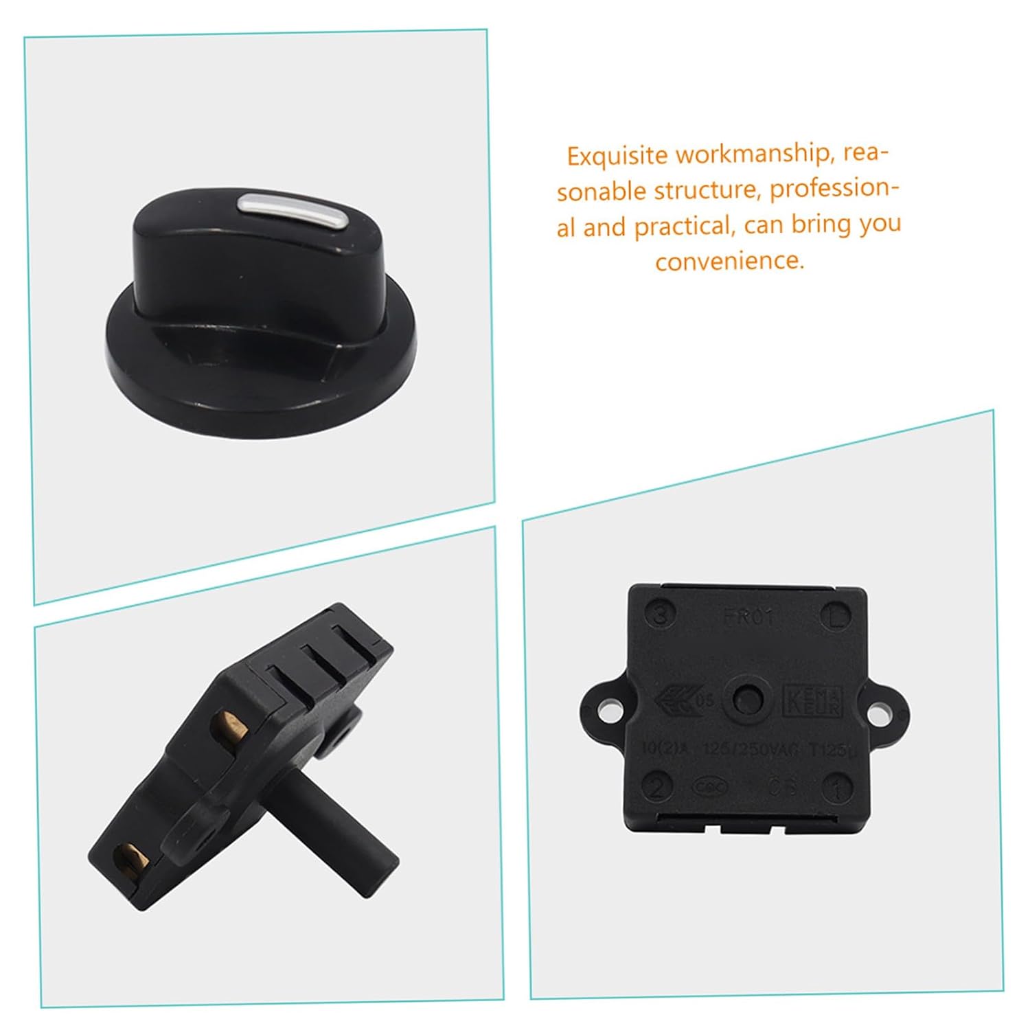 2sets Rotary Speed Fan Control Position Speed for Fans and Heaters Easy Installation Performance Replacement for Worn-Out