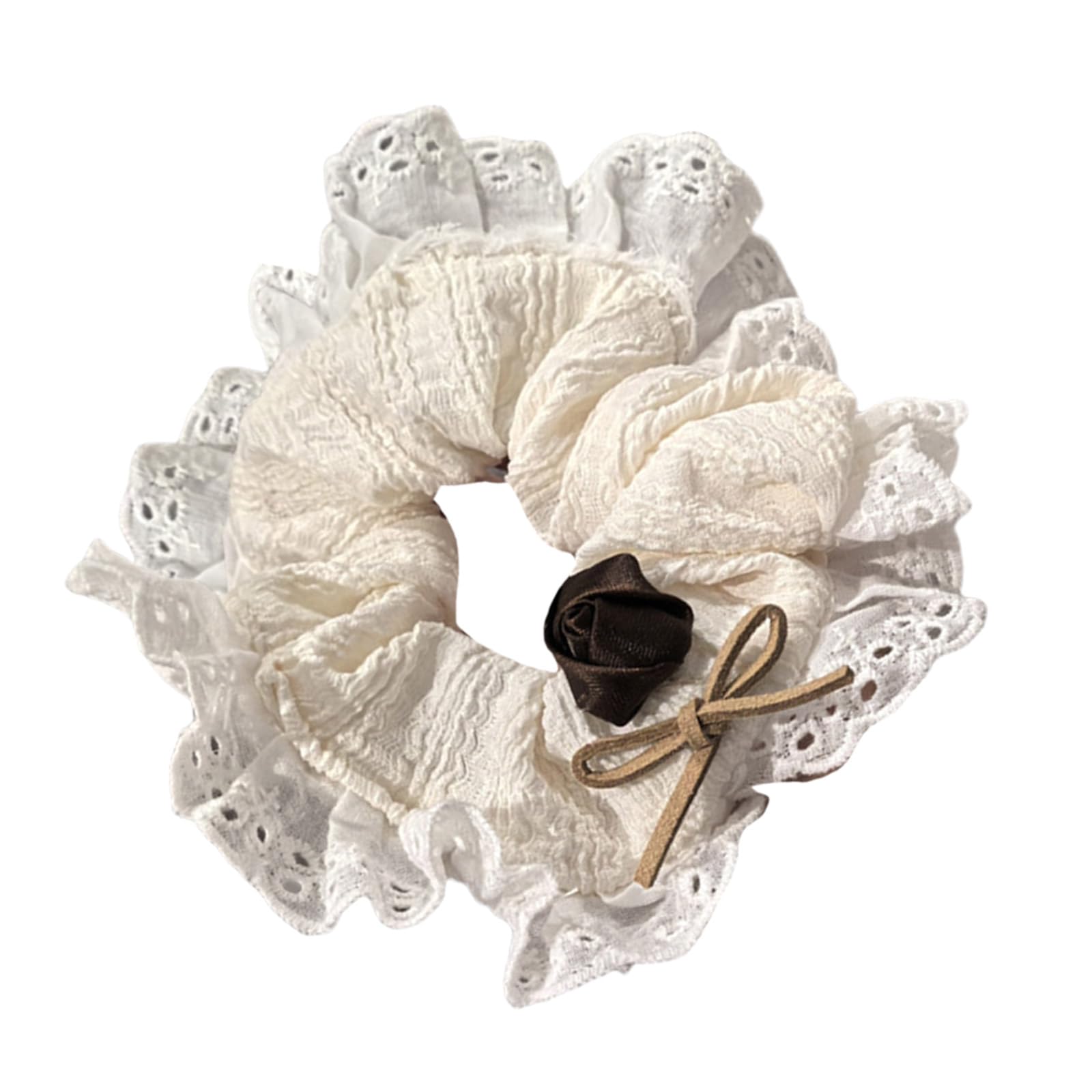 Hkfgdjdl Women Scrunchie，Lace Hair Scrunchies Thick Oversized Hair Scrunchy Elegant Hair Rope Scrunchy Women Ponytail Holder