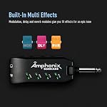 SONICAKE Guitar Headphone Amp Plug-in USB Rechargable Portable Pocket Guitar Amplifier with Bluetooth Multi-Effects Clean Overdrive Distortion Modulation Delay and Reverb