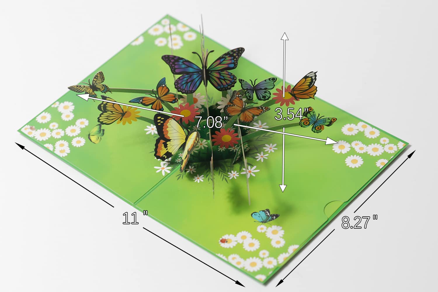 JRIQHOLD 3D Pop Up Karten Set - 4x Schmetterling Blume Grußkarten Mit Umschlägen