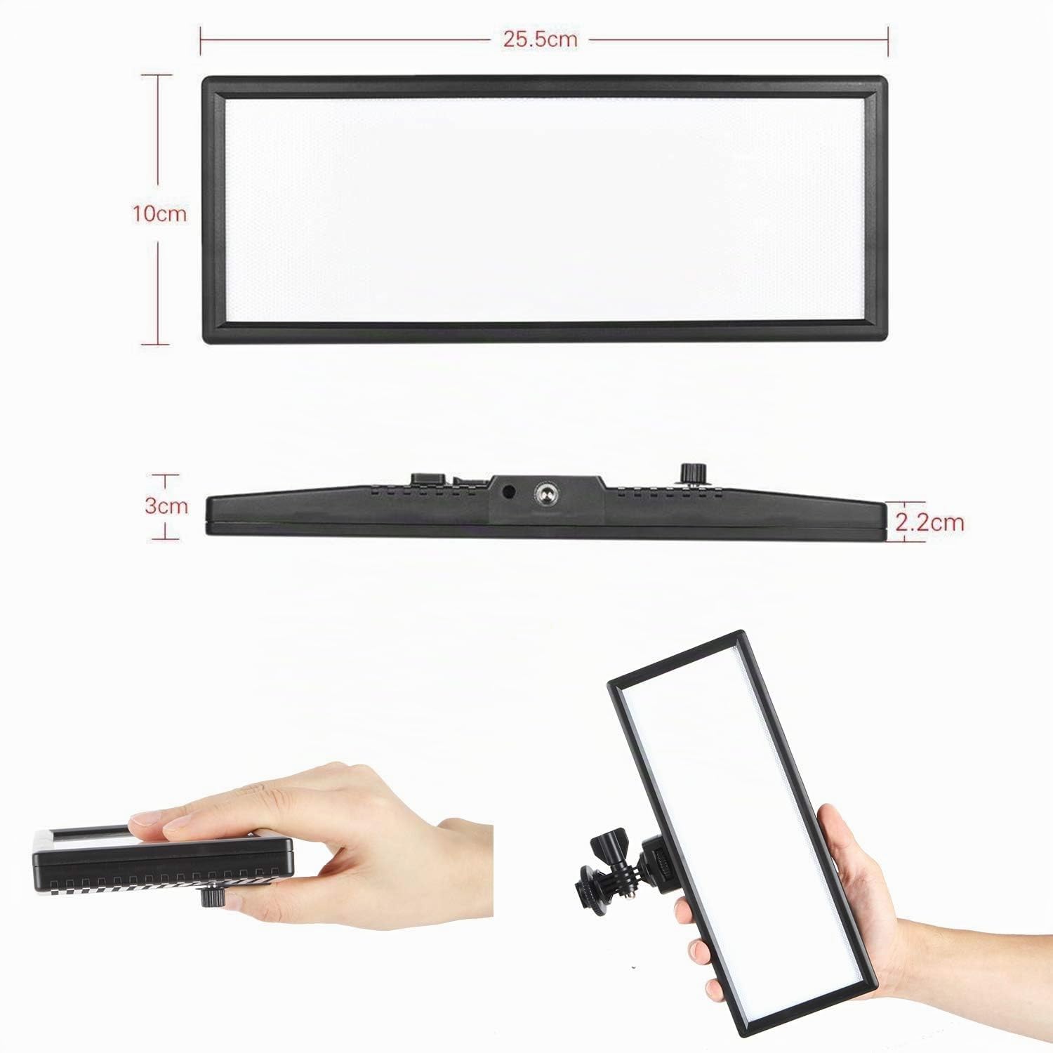 VILTROX L132T CRI95 3300K~5600K Lumière vidéo LED Gradable Photo Studio Panneau Lumineux pour Canon Nikon Pentax Olympus Panasonic DSLR Caméscope DV(sans Batterie)