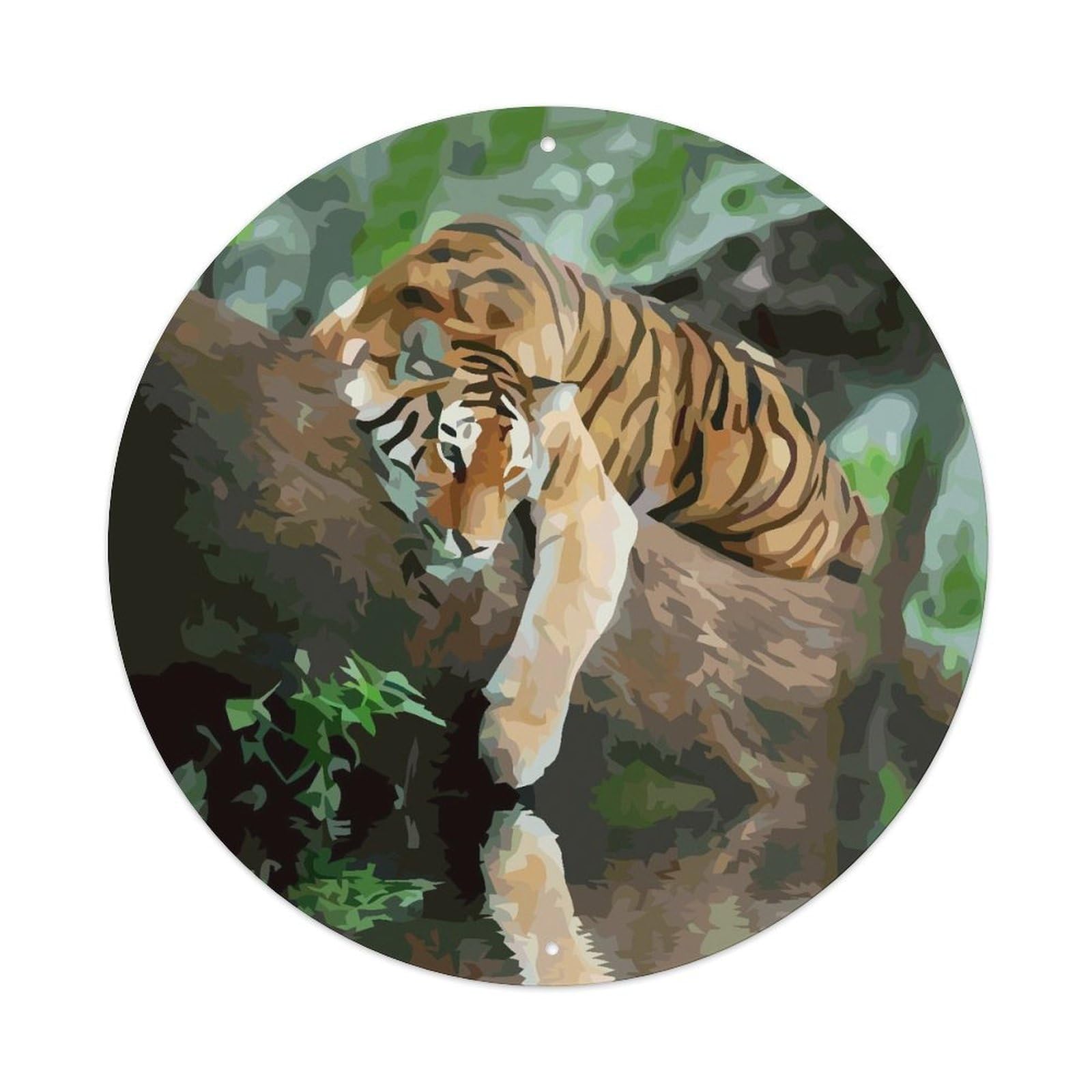 Animal Artwork Tiger's Reflection Vintage Metal Tin Sign Plaque Wall Decor for Cafe, Club Bar, Office, Garden Metal Poster 8x8Inch