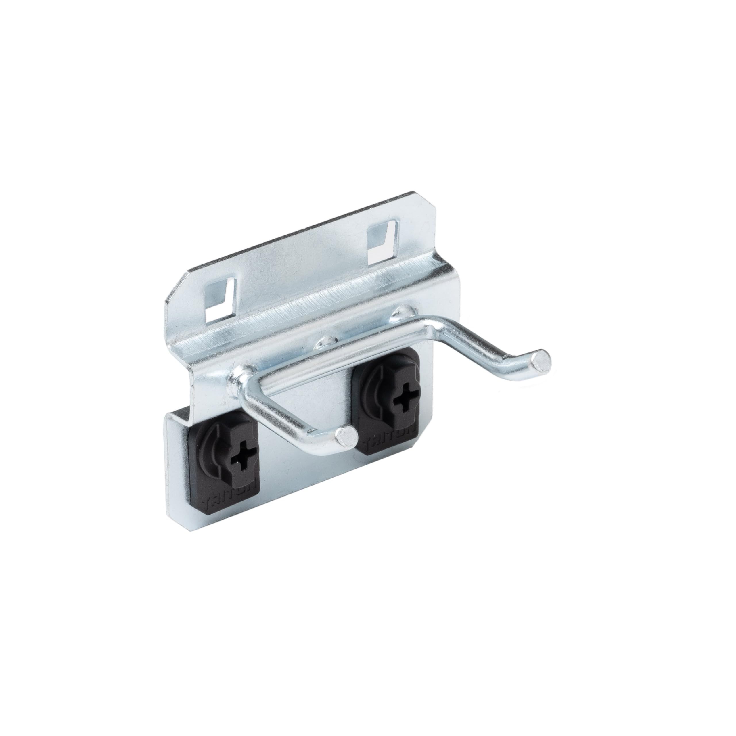 Triton Products Steel Double Rod Pegboard Hook - 1 Inch Bright Zinc Plated LocHook for LocBoard, 5 Pack, 30 Degree Bend, 3/16" Diameter