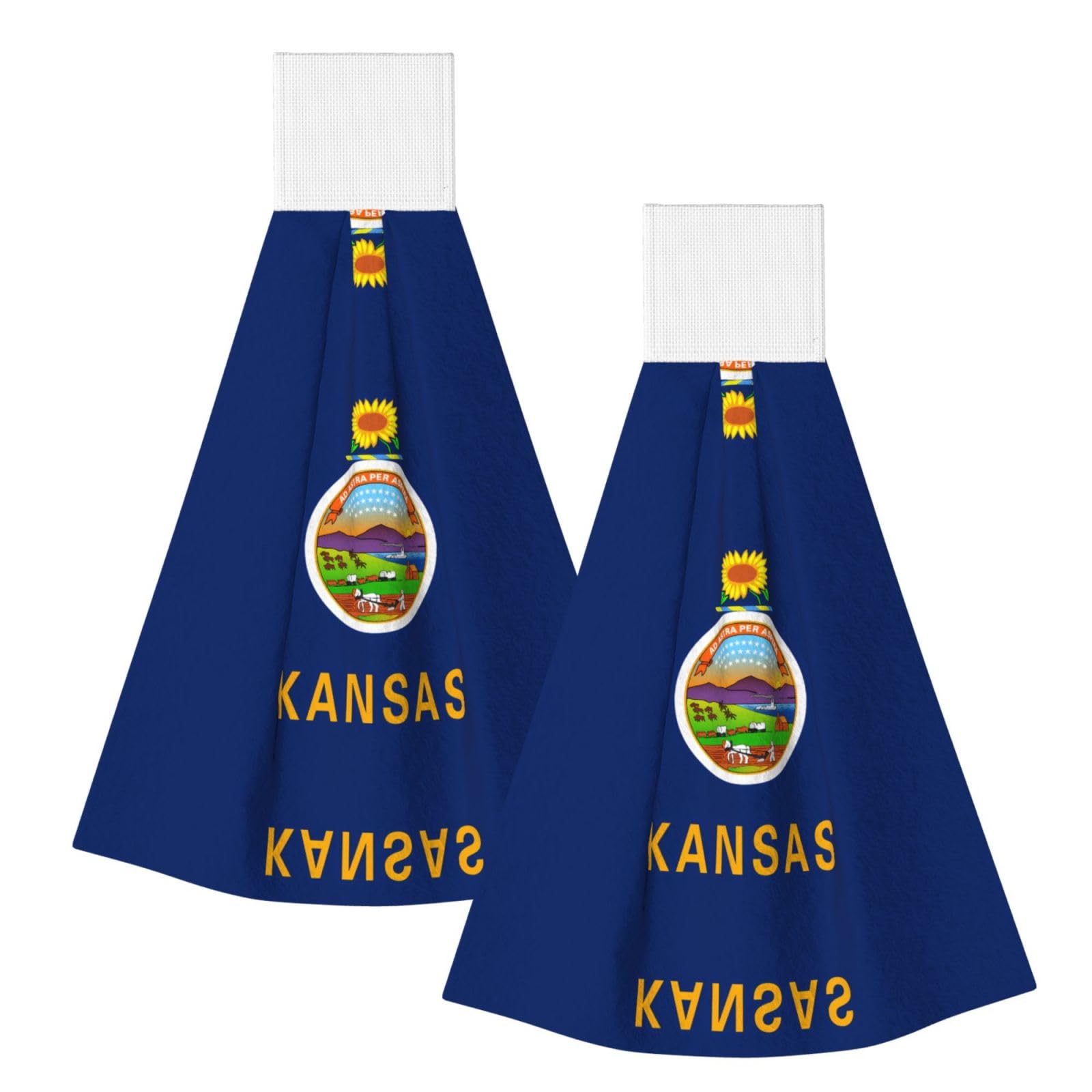 Kansas State Flag Highly Absorbent Dish Towels Soft Coral Fleece Wipe
