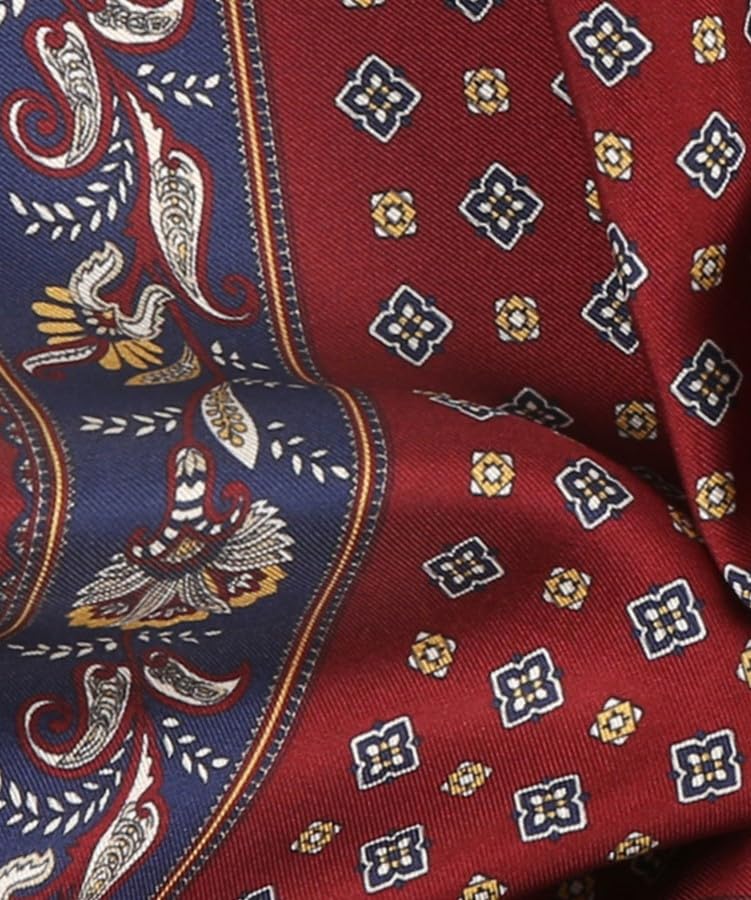 Image of Italian 100% Silk Pocket Square, Premium Small Batch Accessory for Men, 32x32 cm (12.5''x12.5''), One Side Print