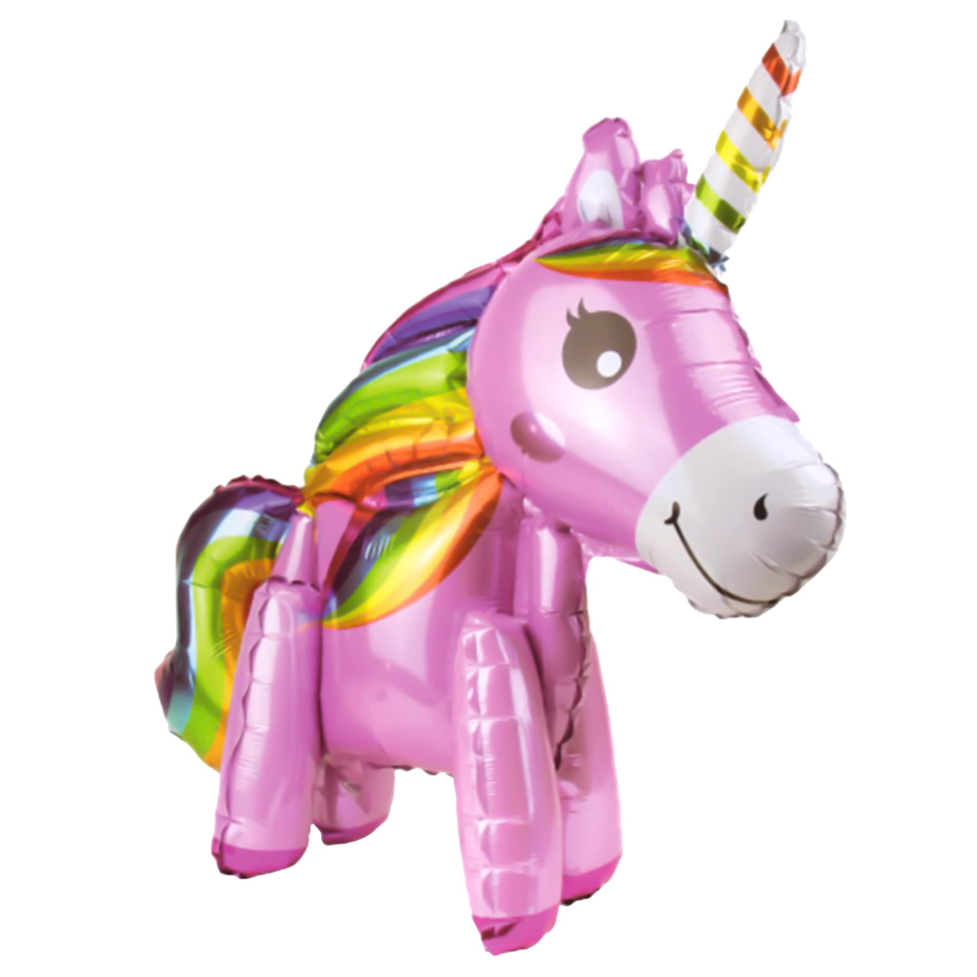 3D Unicorn Foil Balloon, 1pk, Easy to Blow Up Round Balloon, Inflatable Party Props for Girls and Boys, Perfect Hen Party props, Celebrations and Event Decorations