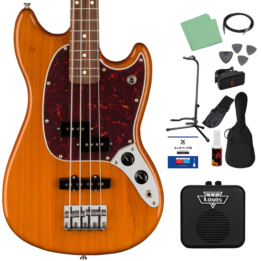 Amazon.co.jp: Fender Player Mustang Bass PJ Pau Ferro Aged
