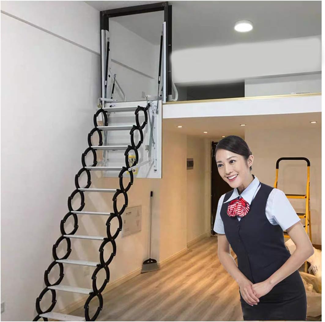 Attic Ladder with Hatch Side Hole loft Stair Hinge Household Telescopic Folding Ladder Custom