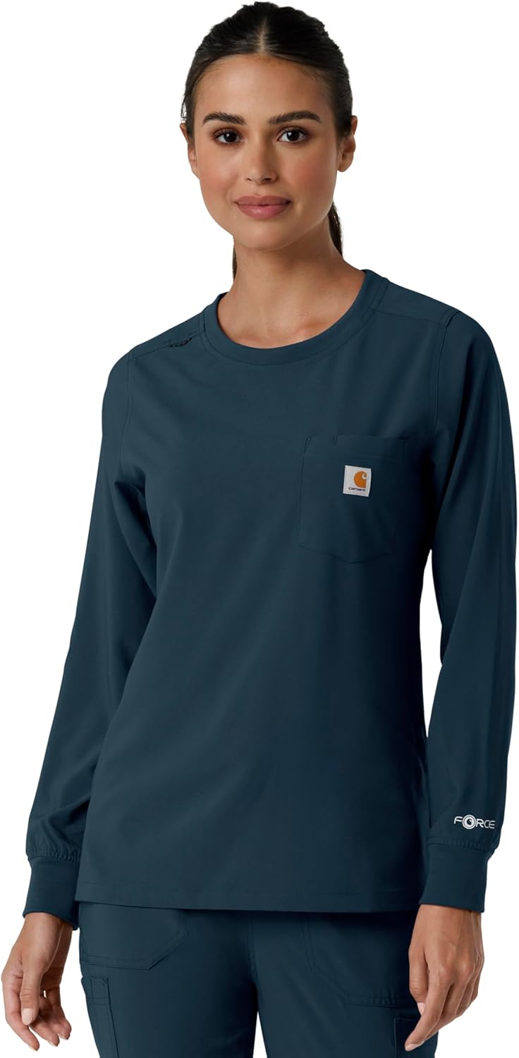 Carhartt Womens Women's Crewneck Long-Sleeve Scrub Top