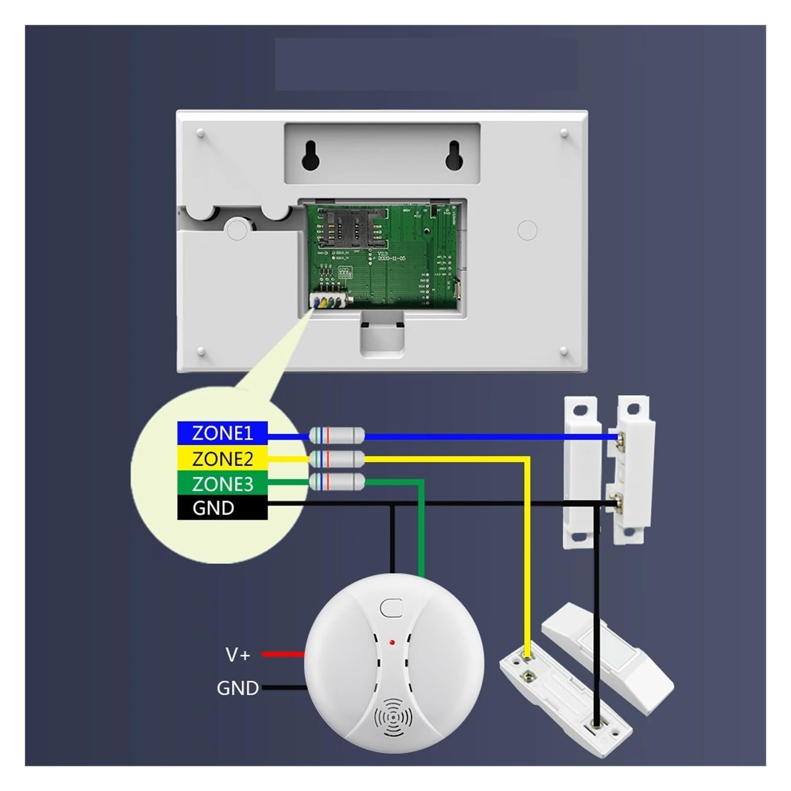 Di Allarme Sicurezza WIFI For La Casa E L'azienda Lavoro Controllo APP Tuya Smart Life Multilingue Monitoraggio Remoto(H)