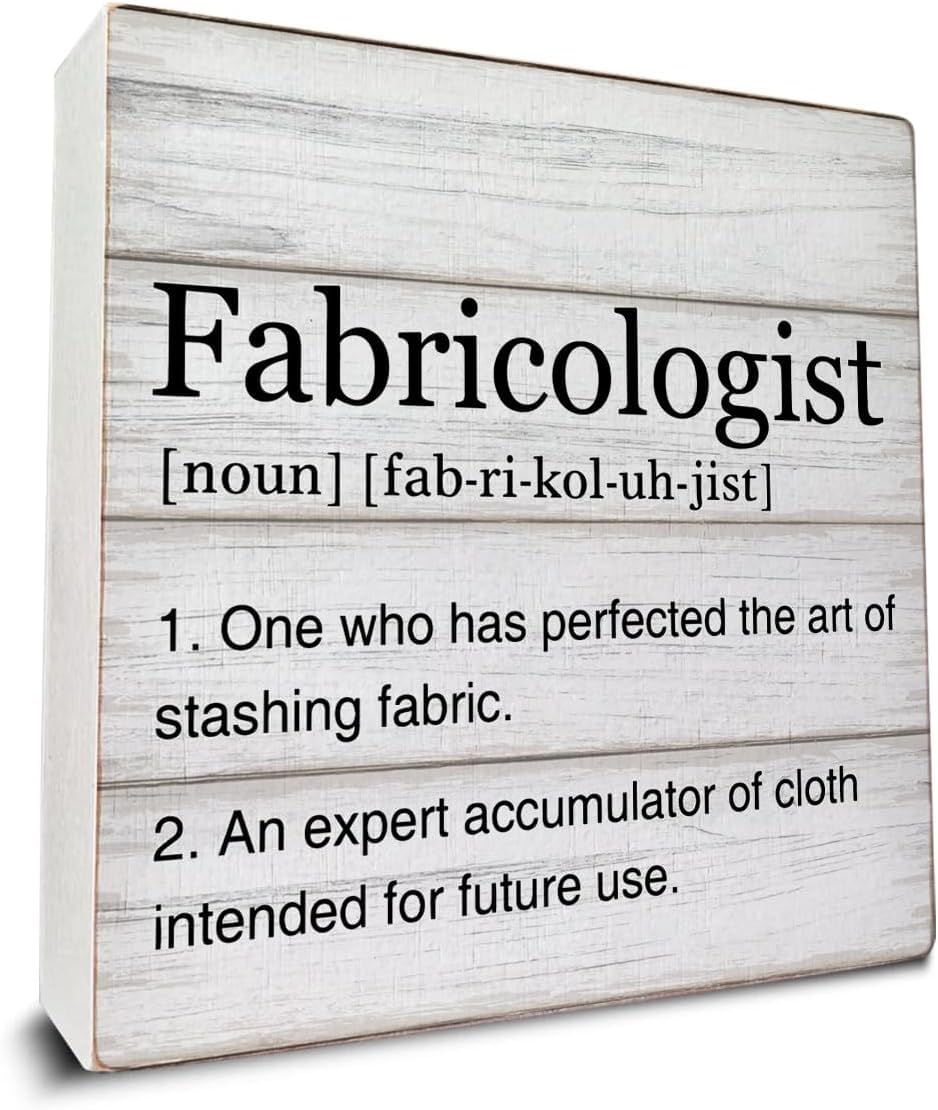 Fabricologist Box Sign 5x5 Inch Rustic Wood Farmhouse Decor