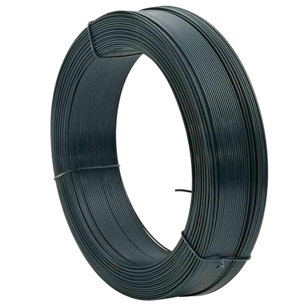 Alambre para valla de 250 m, acero negro y verde, galvanizado con revestimiento de PVC, diámetro de alambre de 2,3 y 3,8 mm, para fijación de postes de vallas, montaje
