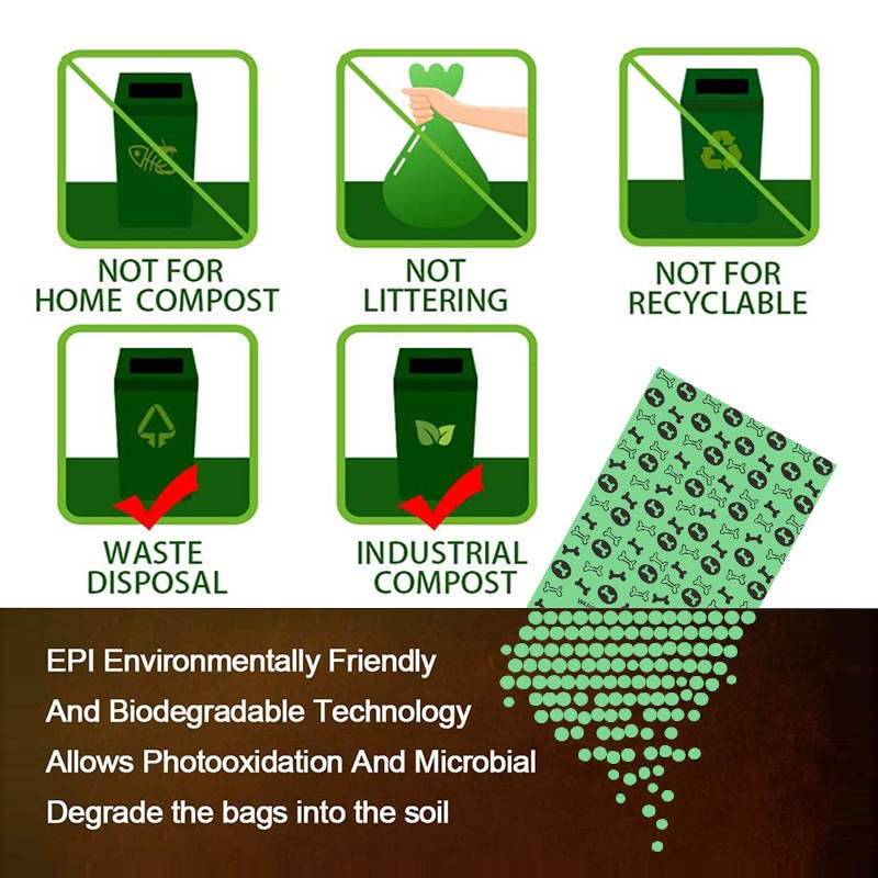 Image of dog poop bags-Eco-friendly and Biodegradable dog poop bags with a dispenser , lavender scented -13*9 inches: 240 bags(16 ROLLS)