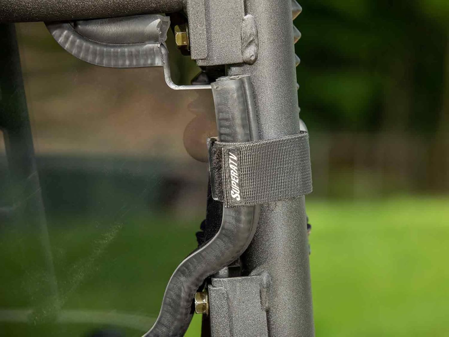 SuperATV Heavy Duty Rear Windshield Compatible With Kawasaki Mule PRO-MX: 2019+ | 1/4" Thick Lightly Tinted Polycarbonate- 250x Stronger Than Glass | Protects From Debris and UV attack