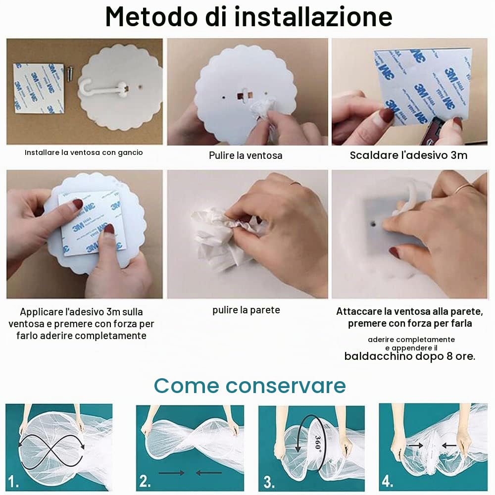 Surwin Cupola Zanzariera, Baldacchino per Letto Matrimoniale/Singolo/Bambini/Adulto Rotonda Baldacchino Protezione dalle Zanzare per Campeggio Lettura Camera da Letto (Rosa Rosa)