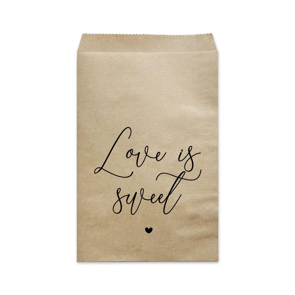 MAGJUCHE Love Is Sweet Wedding Favor Bags, 50-Pack Kraft Party Reception Treat Cookie Donut Bags