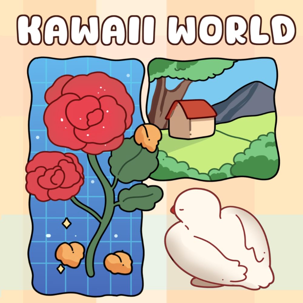 Kawaii World - Cute and Easy Coloring Book: An Ultra-Cozy Coloring Journey with Fluffy Friends, Campfire Comforts, and Sweet Delights for All Ages.