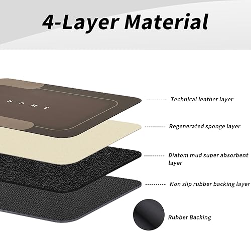 Miniatura 4 de Juego de 3 tapetes mágicos de baño absorbentes, de secado rápido, antideslizantes, con parte trasera de goma para baño, cocina, ducha (16.9 x 23.6