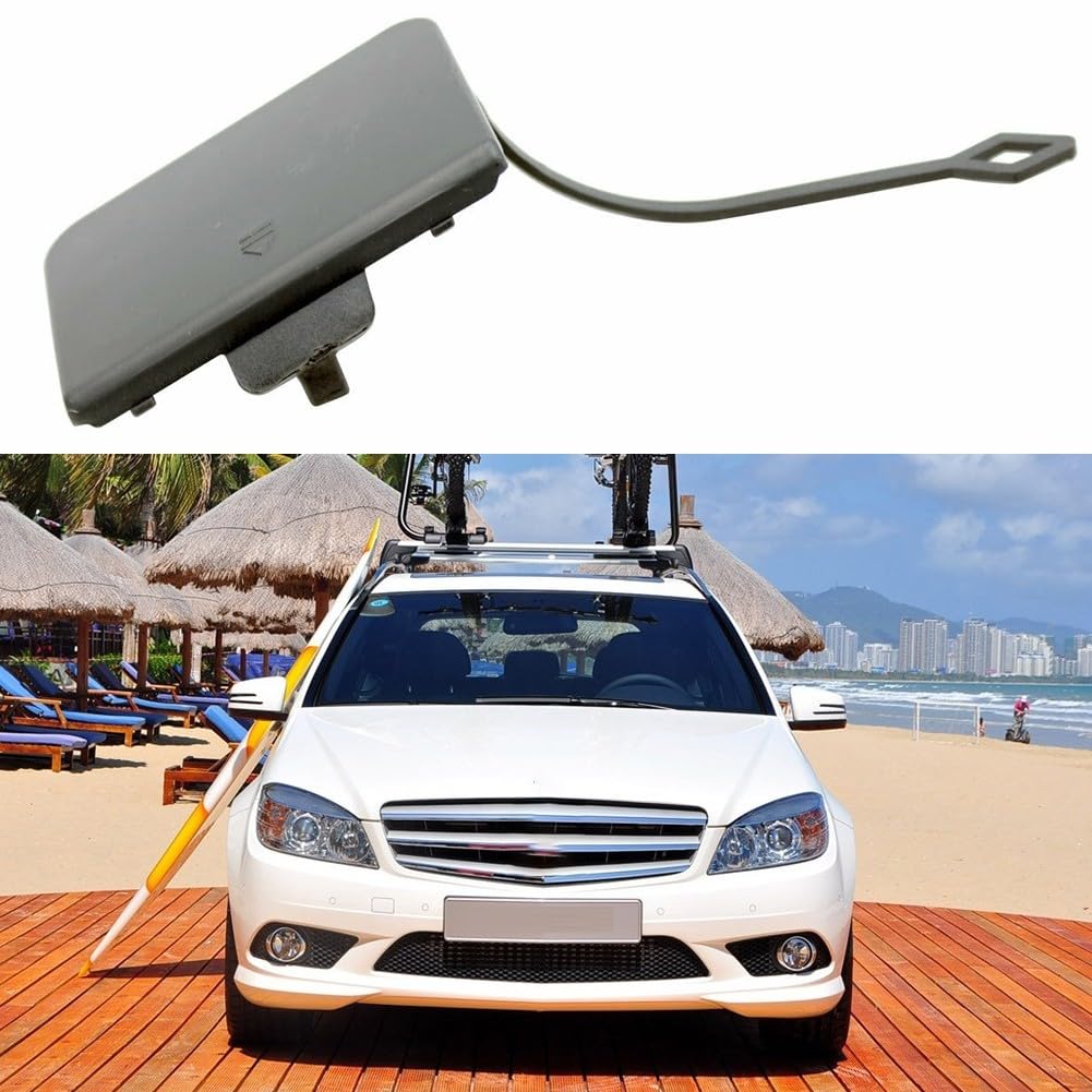 Tapa de repuesto para gancho de remolque de parachoques delantero para Mercedes Clase C W204 C200 C230 C250 C280 C300 C350 y C63 2007-2011 compatible con número de pieza OEM 204 885 01 24