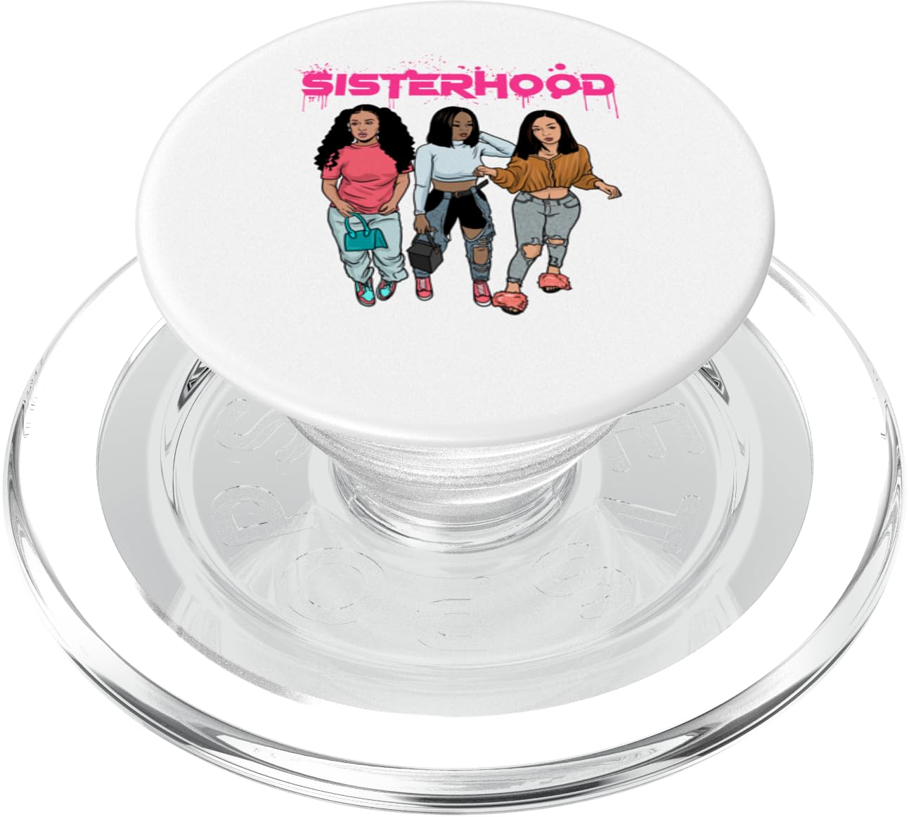 Sisterhood Sista Hood Sister Woman Best Friends Bridesmaids PopSockets PopGrip for MagSafe, Clear