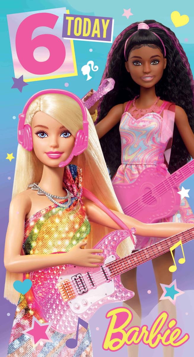 BARBIE BIRTHDAY CARD AGE 6, CARD FOR BARBIE LOVERS, 6TH BIRTHDAY, FOR HER, SISTER, DAUGHTER, COUSIN