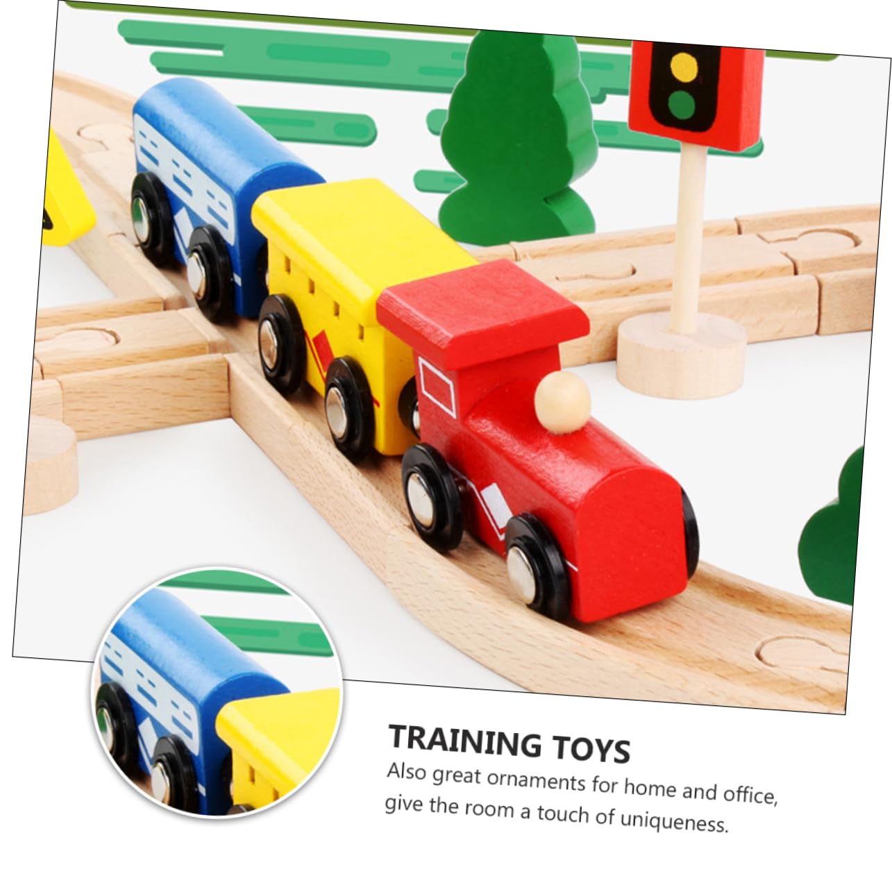 INOOMP Puzzle Per Ragazzo Ragazza in Legno Giocattoli Educativi Per Ragazzo Ragazza Puzzle Binario Del Treno e Alcuni Vagoni Set Di Vagoni Ferroviari in Legno Di Faggio in Continua Evoluz