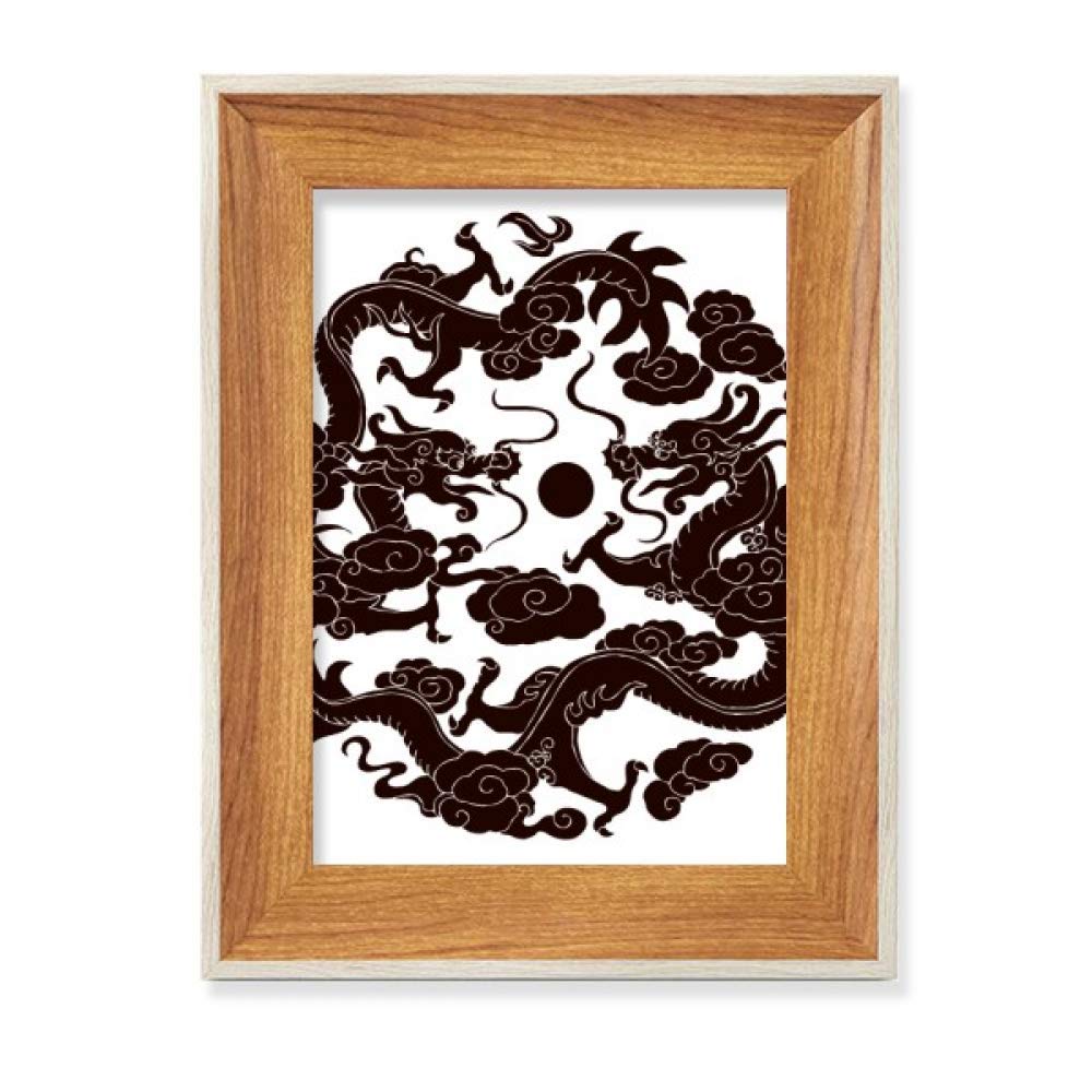 Cadre photo bois dragon chinois pour sublimer votre bureau à la maison