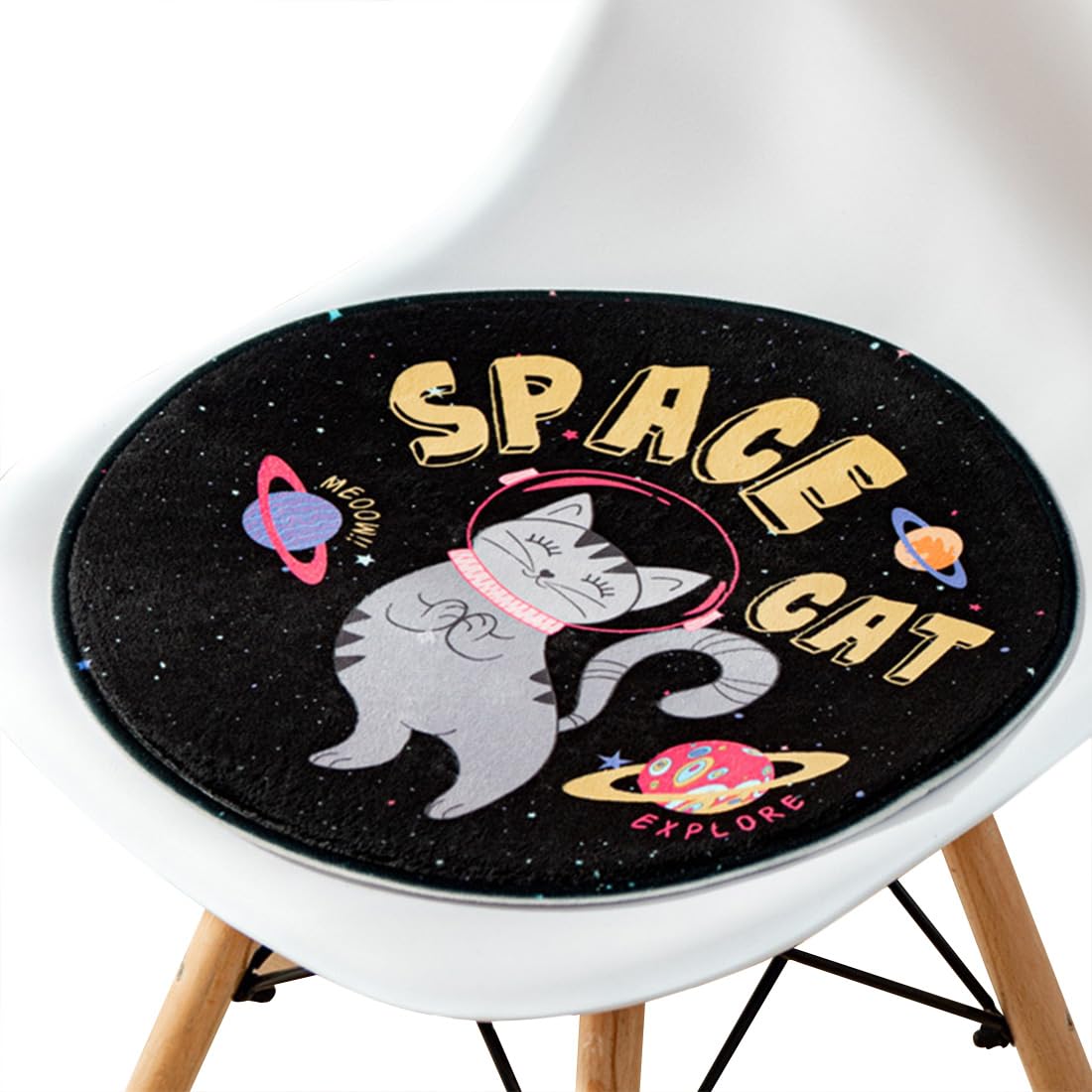 VHJdtE Seat Cushion, Round Creative Cartoon Pattern|All-Season Soft Cozy Chair Pad|Bohemia Stylish With Non-Slip Bottom(G,53x53cm)