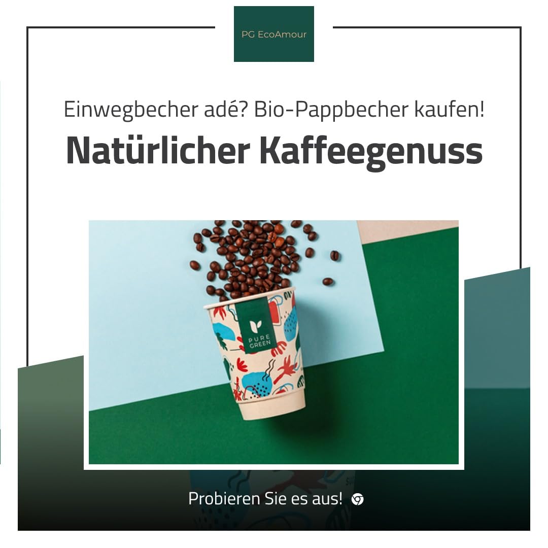 500 vasos de papel de doble pared orgánicos, 200 ml, para bebidas calientes y bebidas frías, café para llevar, vasos de café ecológicos, desechables, biodegradables