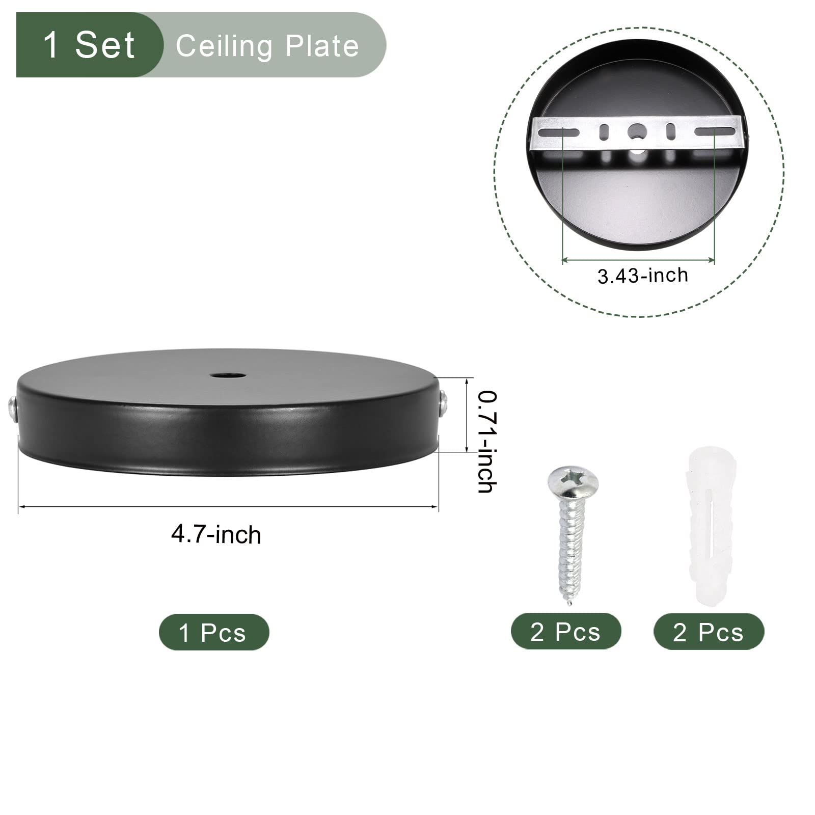 1 Pcs Luminaire Auvent Trousse, Lustre Plafond Plaque Avec