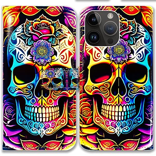 Coque portefeuille iPhone 15 Pro Max anti-rayures avec rangement cartes et béquille