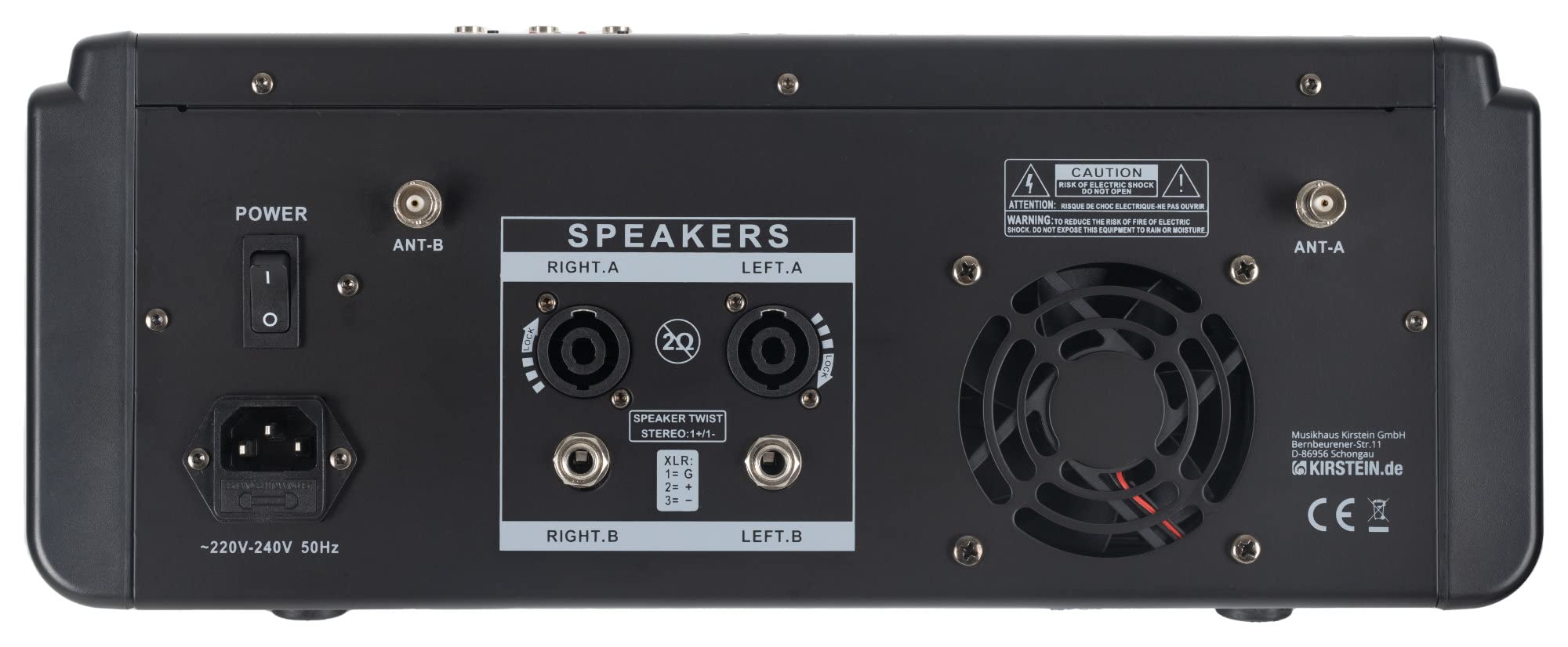 Pronomic Powermake 600 Powermischer - 6-Kanal-Mischpult - 2 UHF-Funkmikrofone - 760 Watt RMS-Leistung - 24Bit Multi-Effekt-Prozessor - Bluetooth®/USB-Player/Recorder - Grafischer Equalizer - Schwarz