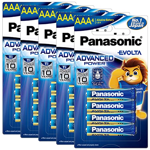 Image of Panasonic Evolta AAA Alkaline Advanced Power, Extra Power Formula, no Mercury add, Anti-Leak Seal, Protects Power for up to 10 Years, Pack of 20