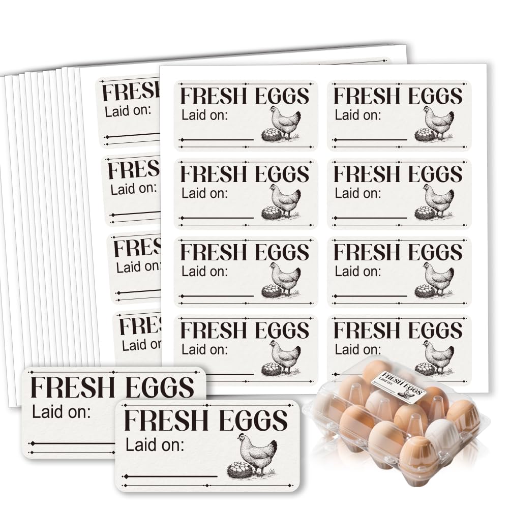 GOMAKERER 160 Pcs Farm Fresh Egg Carton Labels, Rectangle Please Return Egg Carton Labels Waterproof PET Adhesive Egg Packaging Sticker for Box Container Carton Farm Supplies โ image 1