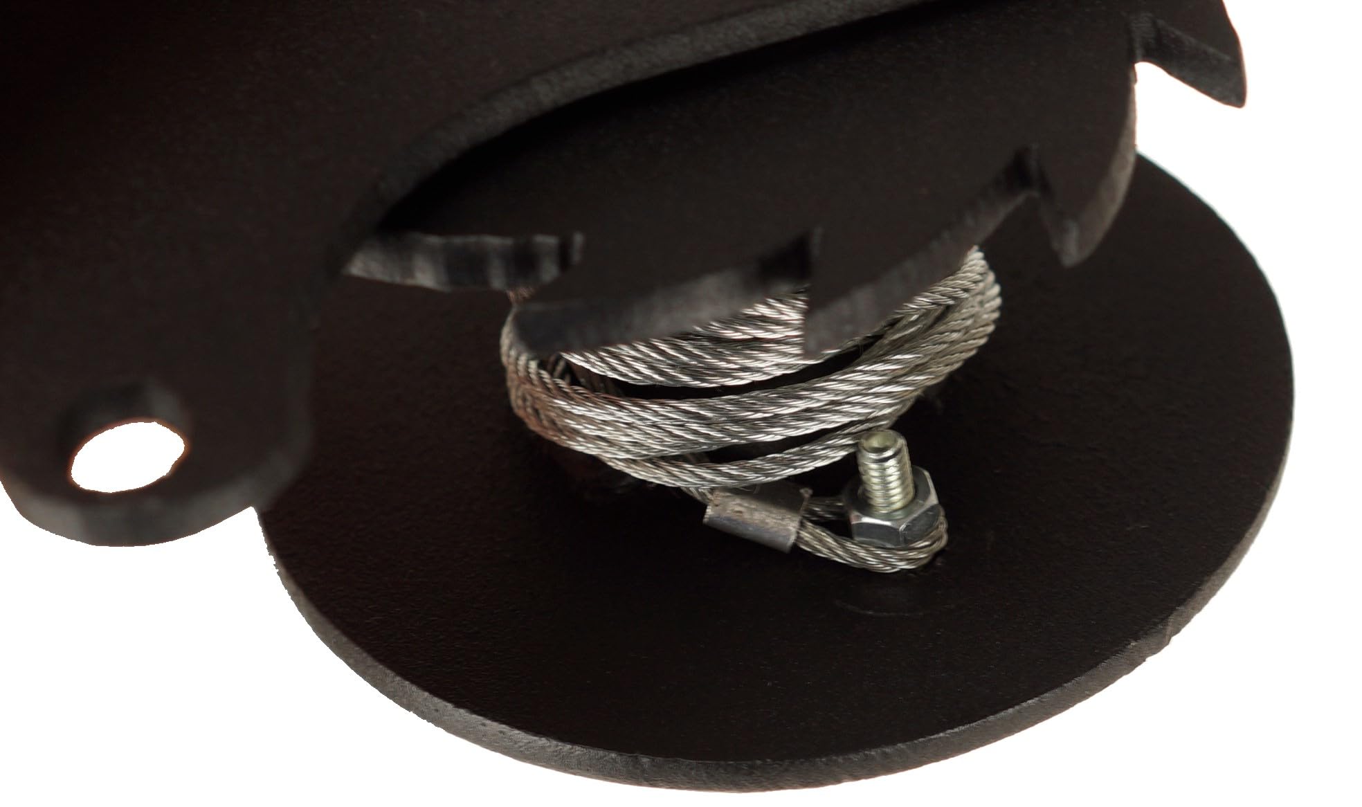 Seilwinde hand mit Kurbel und Karabiner - für Grill Barbecue - Handwinde fuer Schwenkgrill - Handseilwinde klein - Seilzug - Handkurbel - Handwinden - Grillrostwinde aus Stahl - Holzgriff