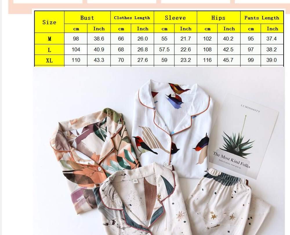 Conjunto De Pijamas De Mujer,100% Viscosa Algodón Pijama Suave Con Bolsillos Estampado De Peonías Finas Manga Larga Con Botones Conjuntos De Pijamas Ropa De Dormir De Verano Ropa De Dormir Ropa De