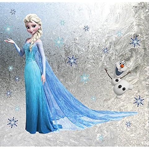 Elsa and Olaf Frozen The Ice Princess Wall Stickers Nursery Decal Decor Baby Decoration Kids Bedroom Removable Wall Sticker Mural Cover