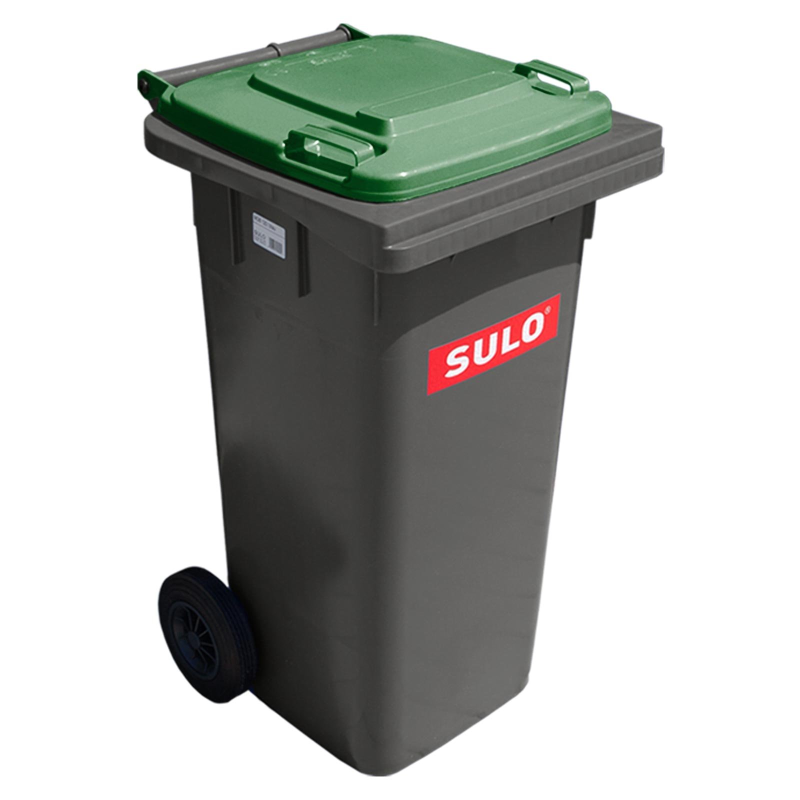 Bidone Della Spazzatura Con Ruote SULO 120 Litri, Colore Grigio Con Coperchio Rosso, Modello 22159, Pratico E Resistente - 5