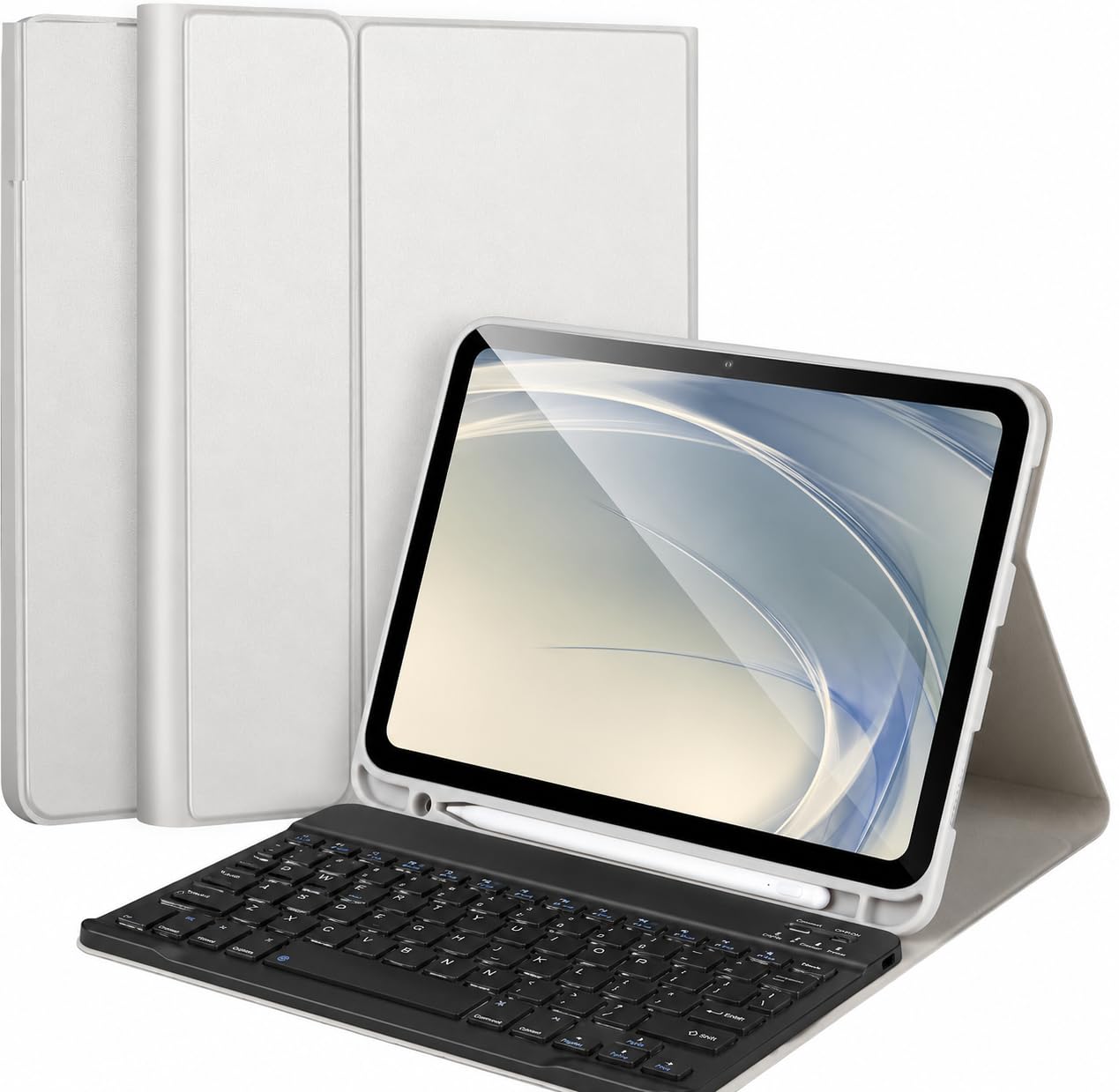 Keyboard case for Samsung Galaxy Tab A9 Plus / A9+ (11 Inch) with S-Pen Holder, Multi Viewing Angle, Wireless Bluetooth Magnetically Detachable Keyboard Cover, Rechargeable (Grey/Black)-image-30