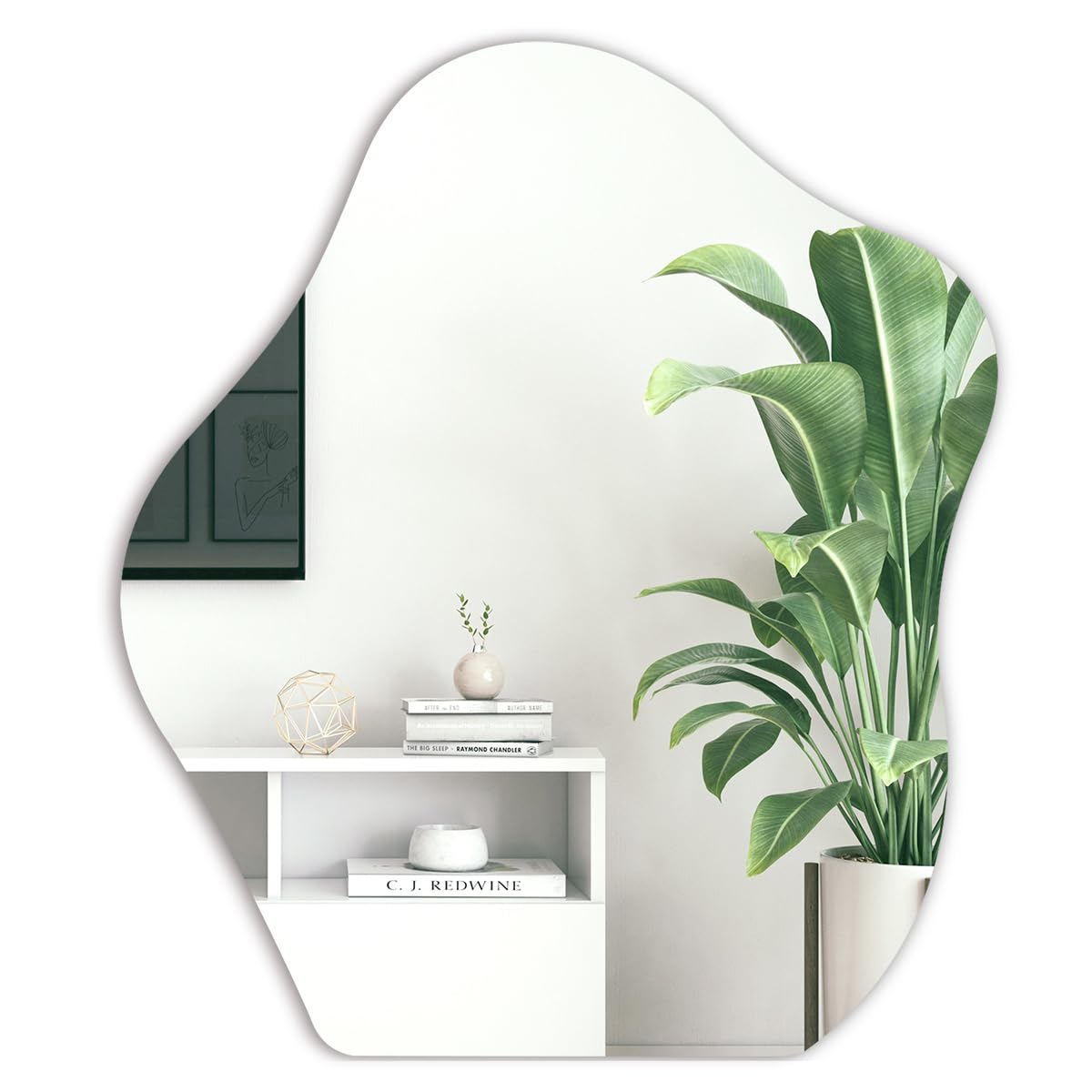 Irregular Mirror,Cloud Shape Wall Mirror,Frameless Wall Mounted Mirror for Home Living Room Bedroom Decor (18x22 inches)