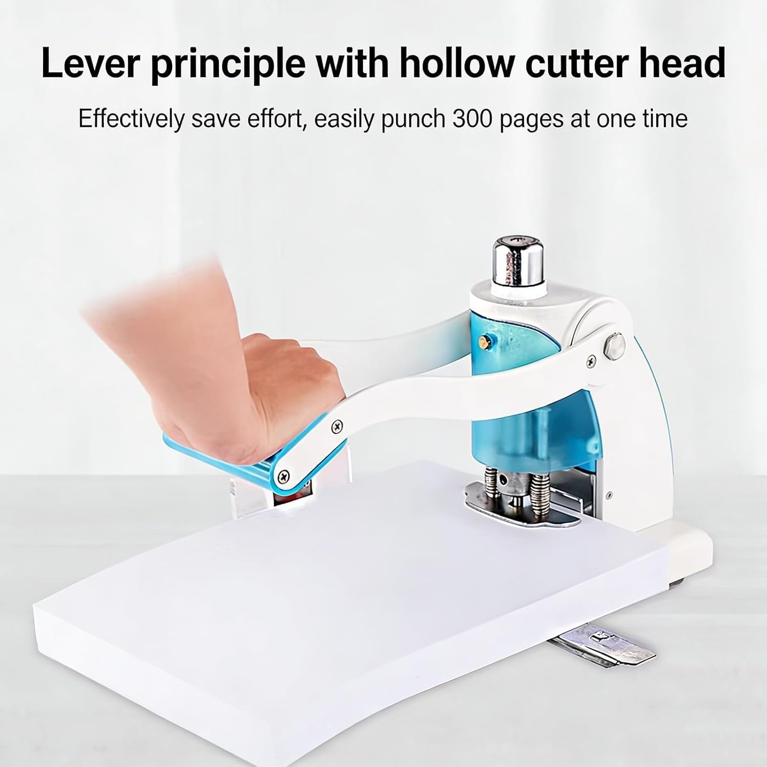 Perforatore A Foro Singolo For Carichi Pesanti, Capacità Di 300 Fogli, Profondità Carta Regolabile Da 8 A 32 Mm Con Righello Mobile, For Uso Ufficio, Casa, Scuola