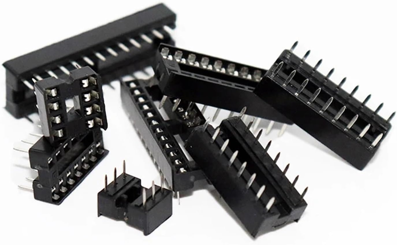 66-100pcs/lot NE555 UC3842 UC3843 UC3845 24C02 24C04 Connector IC Sockets DIP6/8/14/16/18/20/24/28 pins IC Adaptor Socket Kit(100Pcs - IC kit)