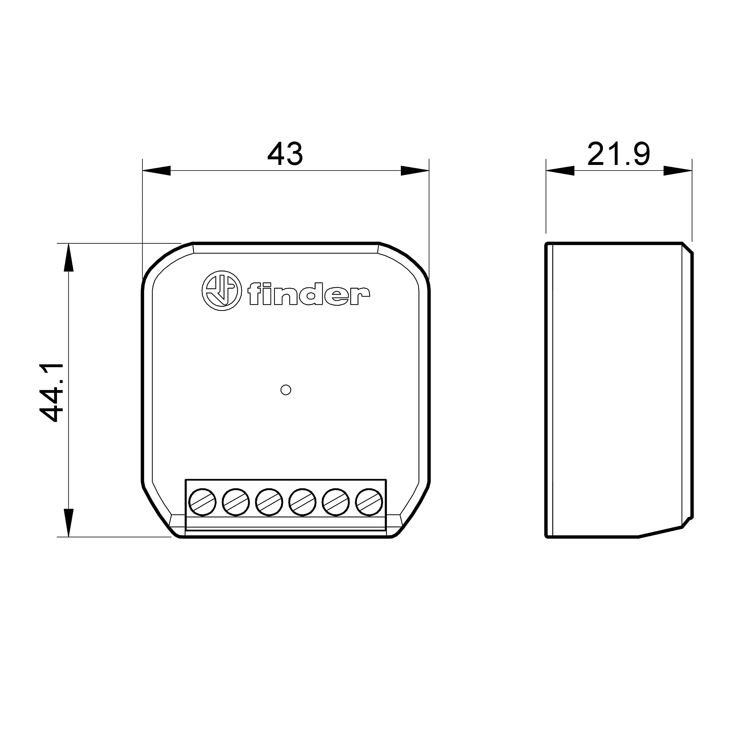 Finder Attuatore bluetooth comando tapparelle Connesso da Incasso Tipo 13.S2.8.230.B000. Per il controllo da remoto di tende e tapparelle elettriche. Connessione Bluetooth Low Energy