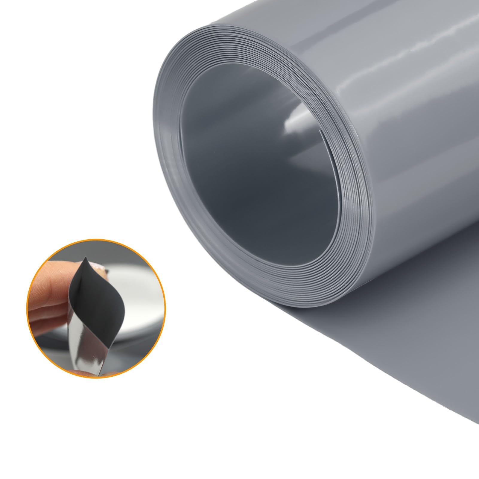 Envoltura de tubo termorretráctil de PVC de 1-20 m, ancho de 17-450 mm, funda de cable gris for batería de litio con aislamiento(Width 130mm Dia 83mm,20 meters)