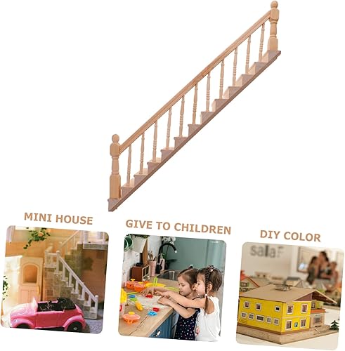 Miniatura 8 de Pasamanos, escaleras, casa de muñecas, escaleras de madera, mini escaleras, casa de muñecas de madera, escalera de madera, decoración de casa de