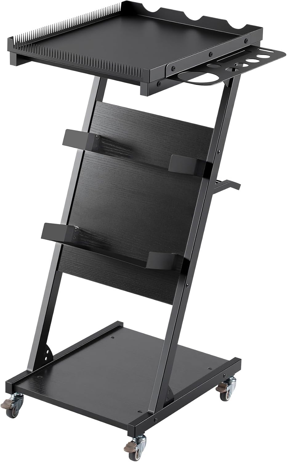 POARMEEY Multifunctional Salon Tray on Wheels, Premium Rolling Trolley Cart Tray, Large Mobile Workstation Table for Tattoo Barber Worlkshop, Beauty Spa Salon Storage