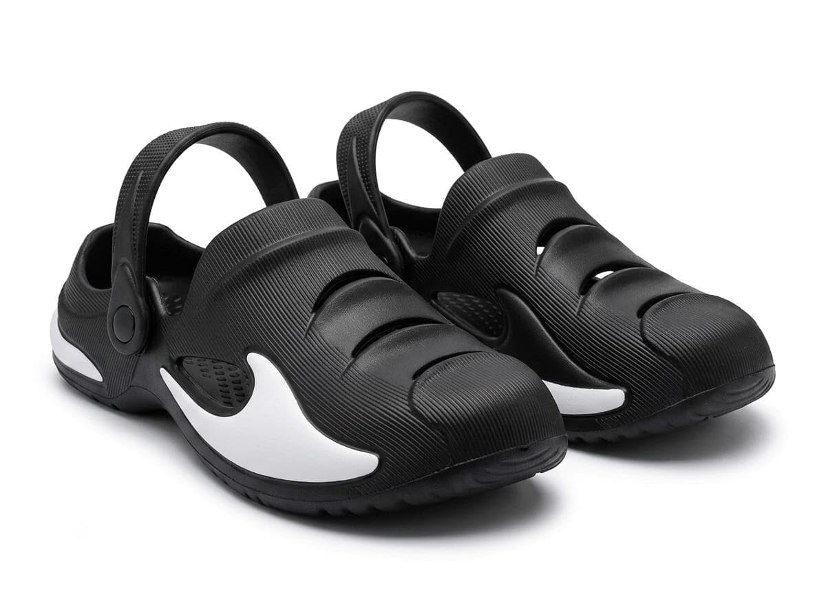 Men Platform Sports Clogs with Adjustable Back Strap Black-picture-17